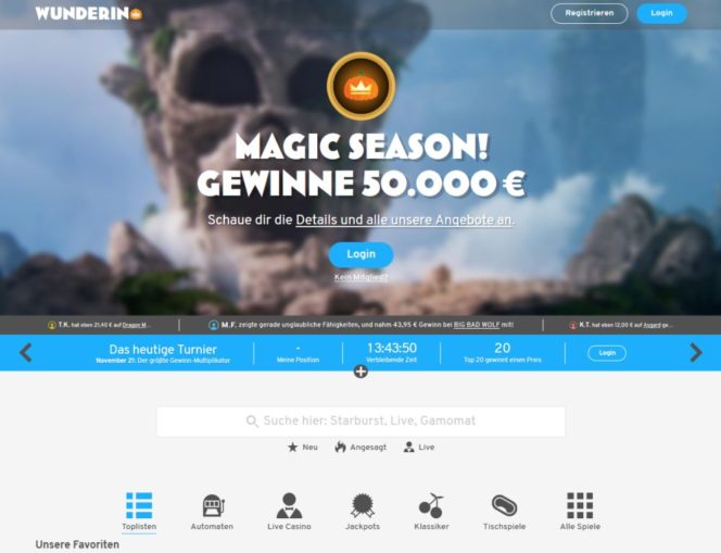 wunderino casino login