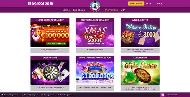 the online casino promo codes